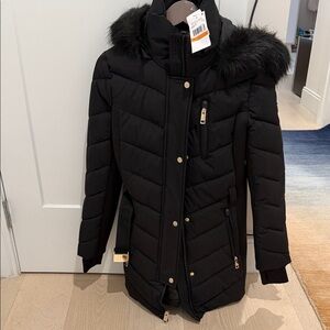 Michael Kors Black Winter Coat with Fur Hood